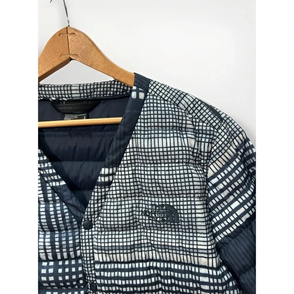 RARE Mens THE NORTH FACE Down Quilted Puffer Cardigan Men's Snap Jacket NF0A2TAJ